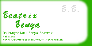 beatrix benya business card